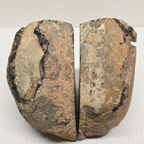 LARGE SET OF NATURAL QUARTZ AGATE CRYSTAL GEODE BOOKENDS - Picture 7 of 9